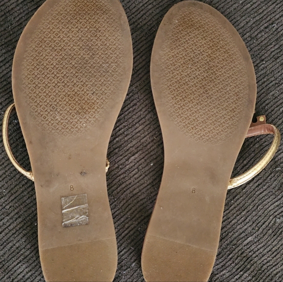 Tory Burch Gold Thong Sandal size 38 - Picture 5 of 5